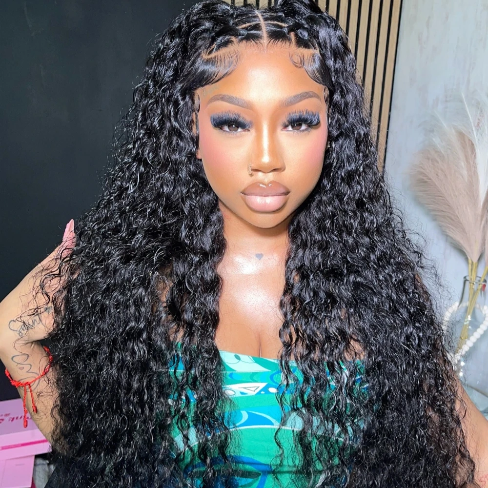 

13x6 Real HD Lace Front Glueless Wig 15A Super Double Drawn Water Wave 13x4 HD Lace Frontal Curly 100% Human Hair Wigs For Women