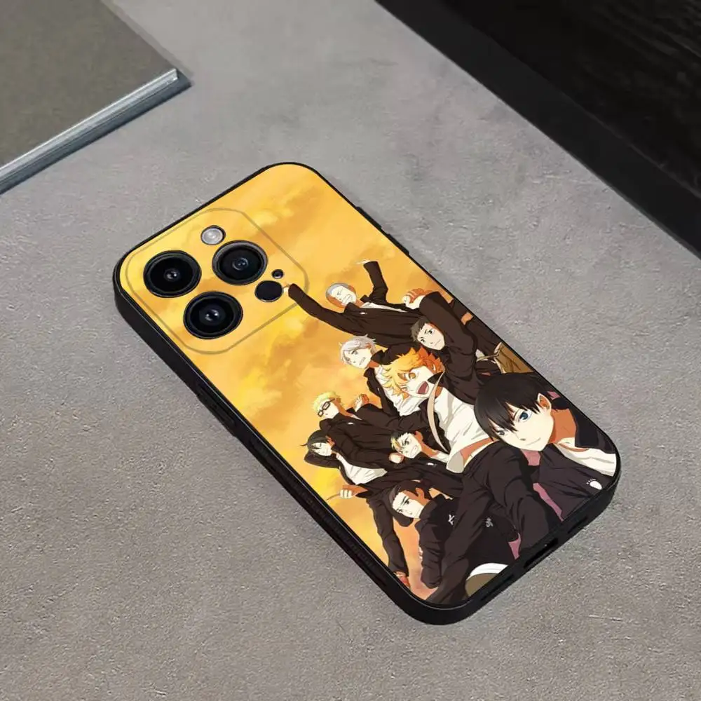 حافظة هاتف Amine H-Haikyuu لهاتف iPhone 17,16,15,14,13,12,11 Plus,Pro Max,XS,X,XR,SE,Mini,8,7,غطاء أسود من السيليكون الناعم