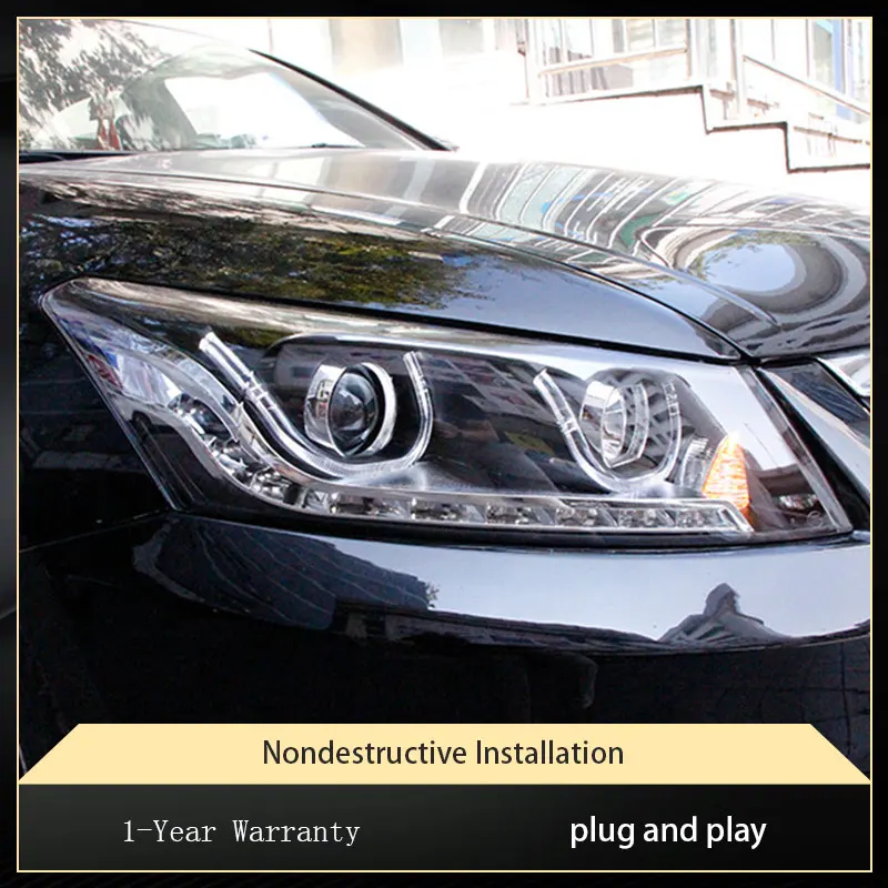 Faro para Honda Accord G8 2008-2013 luces de coche DRL diseño dinámico de Ojos de Ángel LED dinámico Bi lámparas de xenón Accesorios