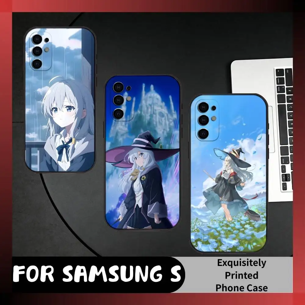 Gray Witch Anime The Journey of E-Elaina Phone Case For Samsung S25,S24,S21,S22,S23,S20,Ultra,S26,Plus,Fe,Note,5G Black Cover
