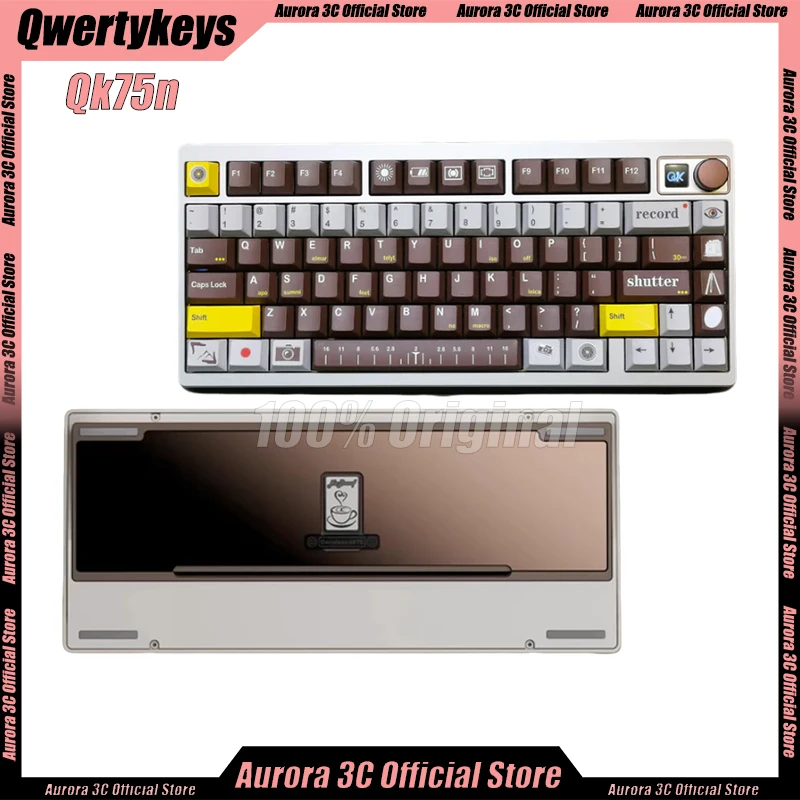 

Qwertykeys Qk75n Mechanical Keyboards 3 Mode Wirelss Bluetooth Keyboards Aluminium Gamer Keyboard Fr4 Hot Swap Custom For Laptop