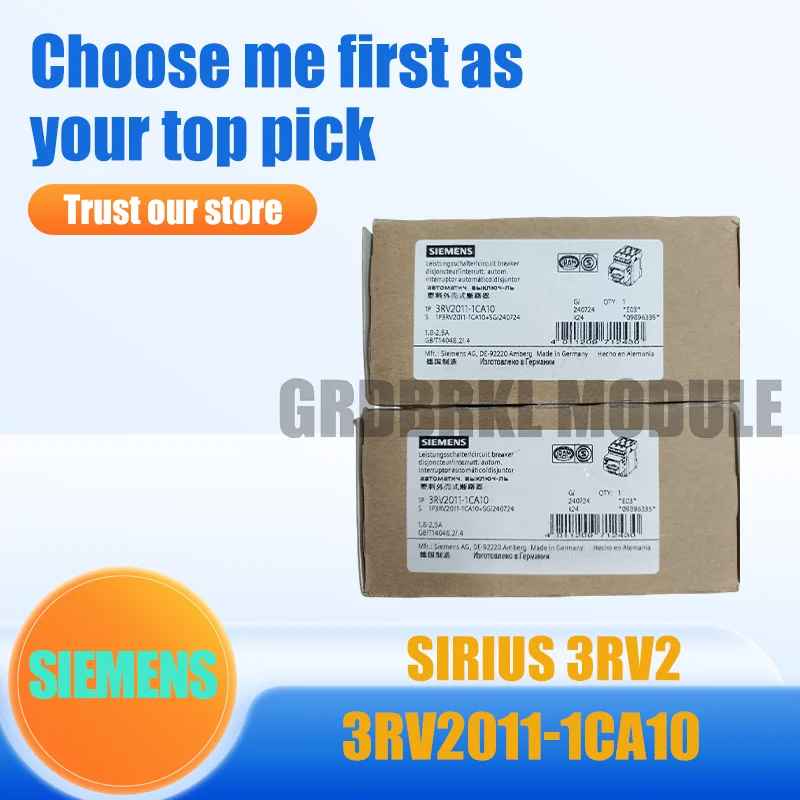 

New Original SIMIENS 3RV2011-1CA10 3RV2 011-1CA10 SIRIUS Motor Protection Circuit Breaker 1.8-2.5A