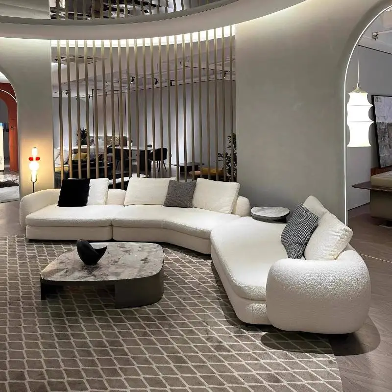 أرائك غرفة المعيشة الضيقة الرخيصة أرائك غرفة المعيشة الجلدية اليابانية الحديثة العتيقة أرائك غرفة المعيشة المنحنية الاسكندنافية أثاث Wohnzimmer المنزل