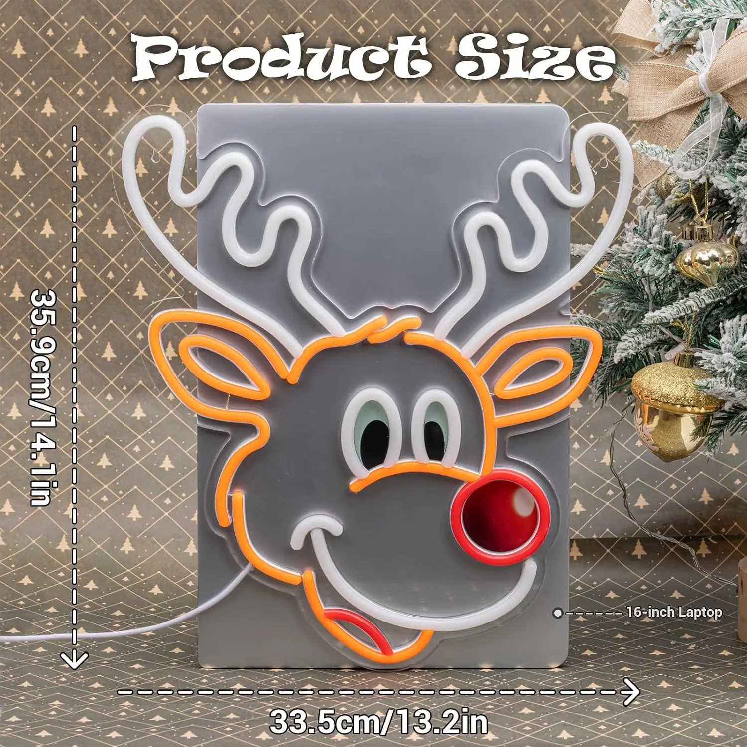 إِلْكَة عيد الميلاد LED النيون تسجيل USB عكس الضوء ضوء النيون تسجيل ل غرفة نوم غرفة معيشة حفلة عيد ميلاد هدية جدار ديكور #5