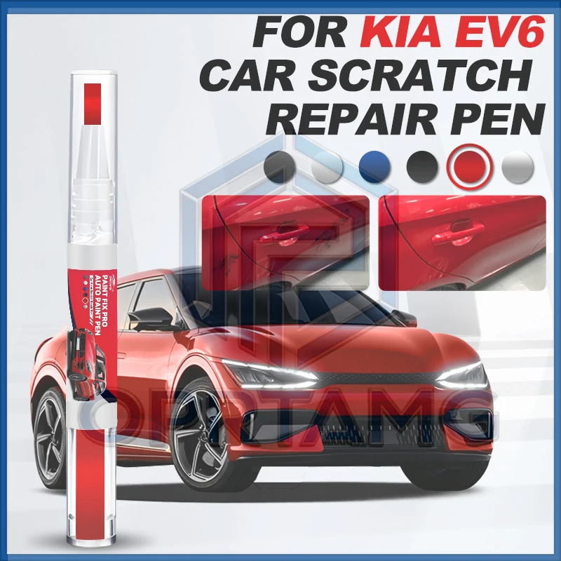 

Автомобильные инструменты и аксессуары: Карандаш для ремонта лакокрасочного покрытия автомобиля KIA EV6 2021-2025 гг., для устранения царапин, цвета: черный ABP, белый SWP, серый C95