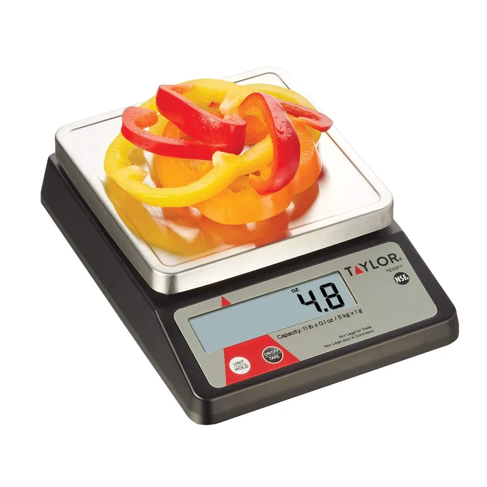 Taylor TE10FT 11-Pound Compact Digital Portion Control Scale, Stainless Steel, NSF