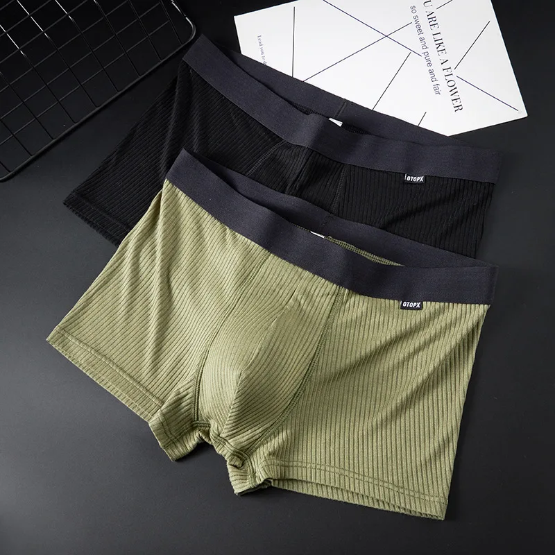 Homem roupa interior sexy boxers modal para calcinha masculina moda respirável macio boxer shorts u bulge pênis bolsa masculina cueca