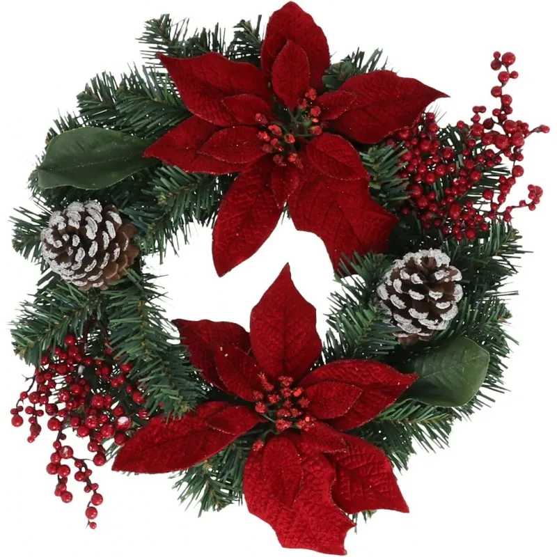 EURASIA 36 cm Diameter Christmas Wreath Tent with Bite and Pineapple Ornaments