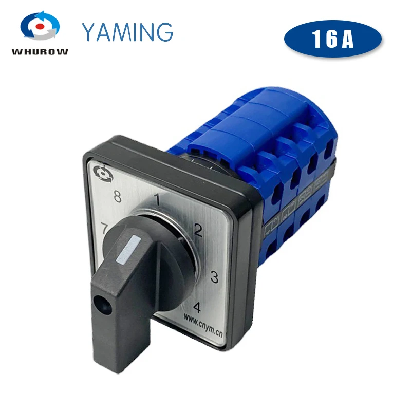 Yaming Electric LW39B-16/4 Changeover Rotary Cam Switch 690V 16A 4 Poles 8 Position 16 Terminals Control Motor LW26