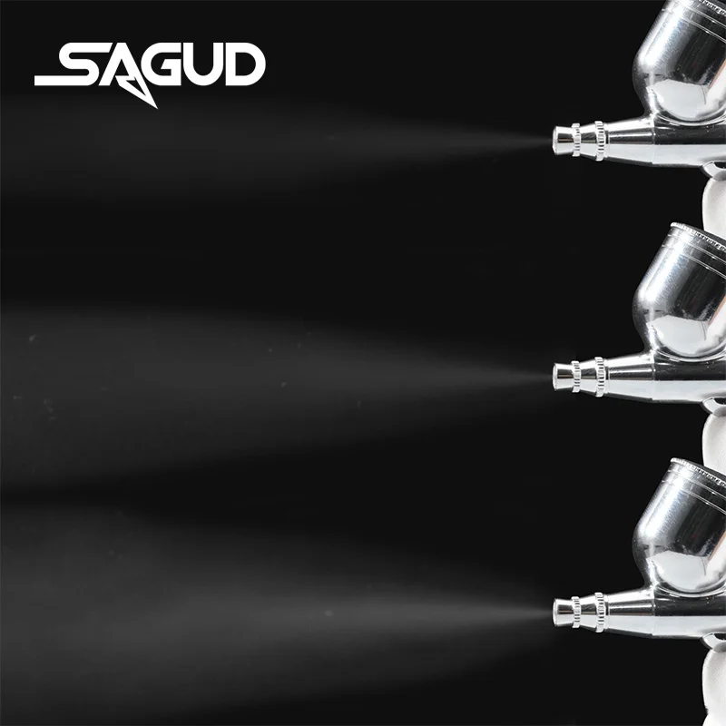 SAGUD Airbrush Model SD130 Multi-Purpose Dual-Action Gravity Feed Spray Gun Set For Spray Auto Graphics Art Crafts Tattoos Cake