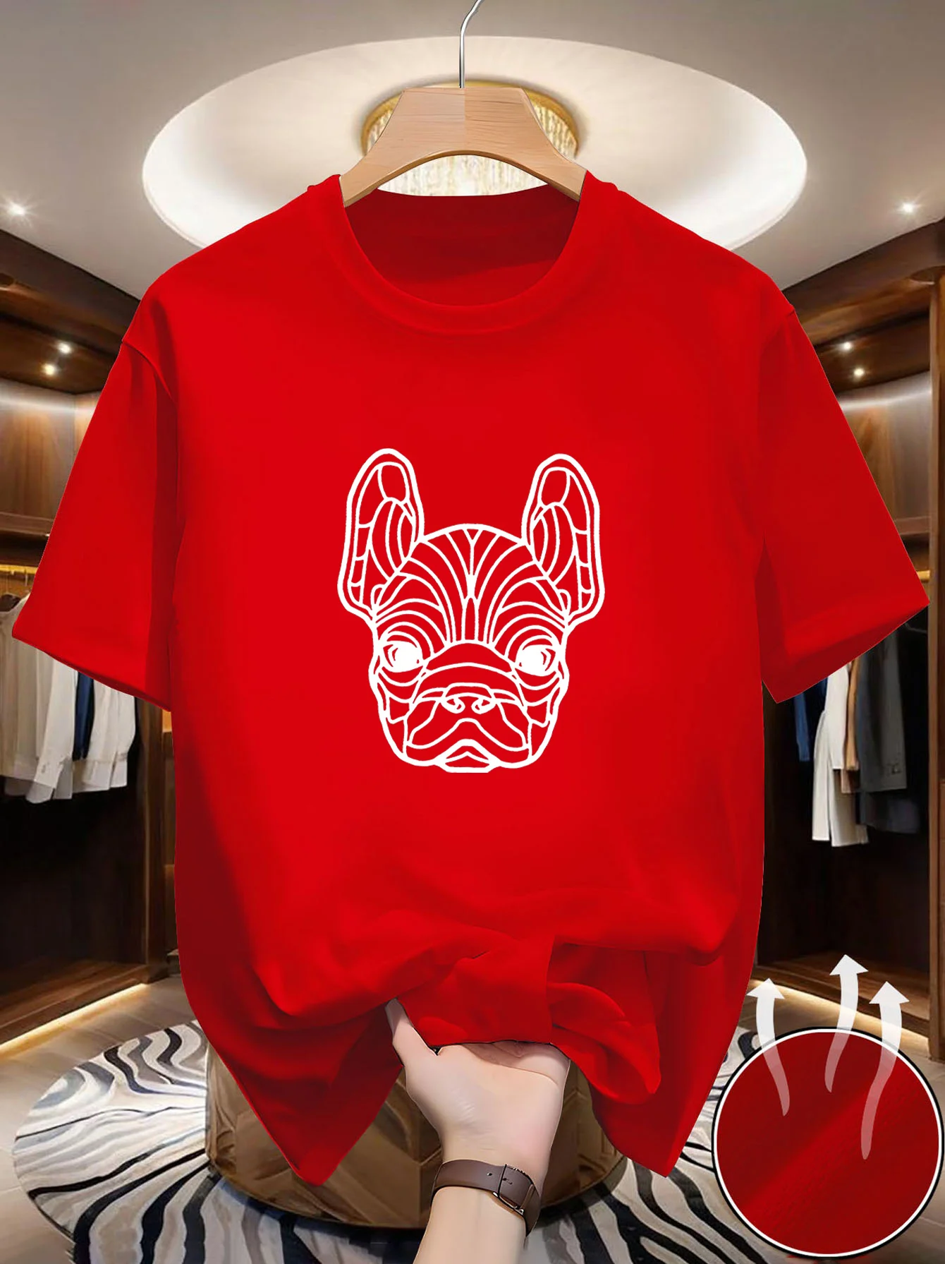 Ein kurzärmeliges Herren-T-Shirt mit Rundhalsausschnitt, ausgestattet mit einer Mischung aus weichem Komfort, hochwertigen Eigen image 5