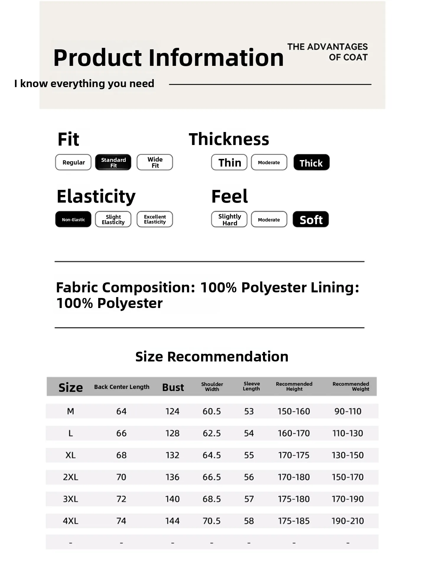 Wassup Erika Jaet de algodón para hombre con capucha peso ligero piel de Litchi Otoño Invierno cálido Casual Faion relleno de fibra de poliéster