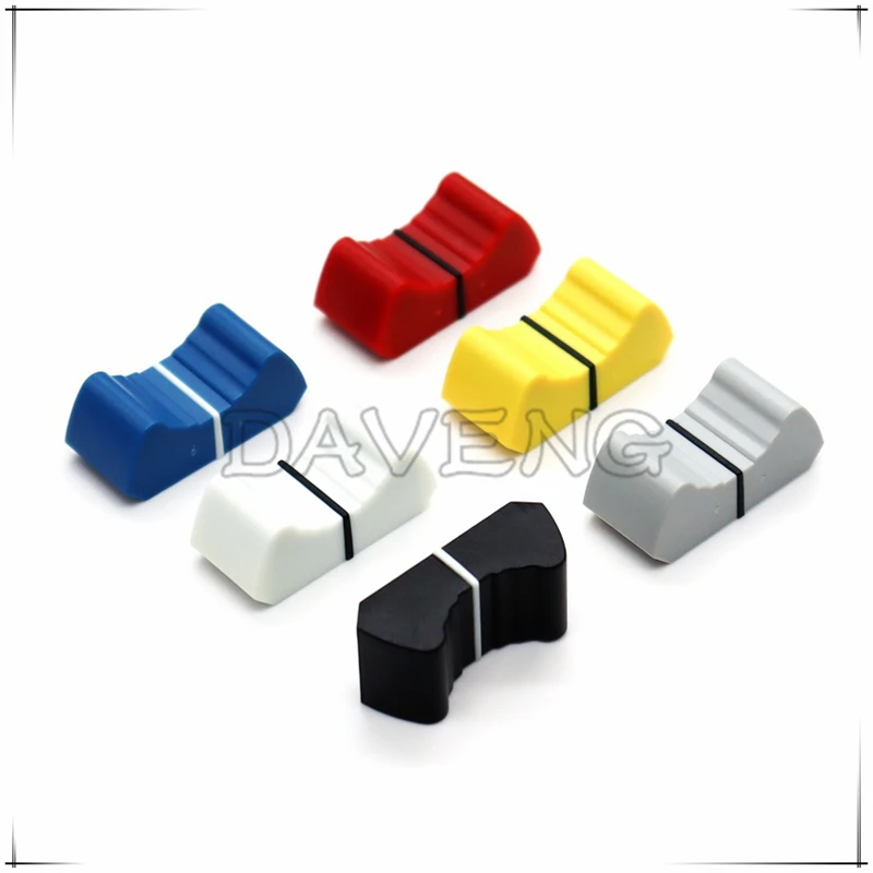 10PCPCS 26×12×10mm Double Color Plastic Mixer Control Sound Table Balance Fader Cap Push Cap Inner Hole 8MM