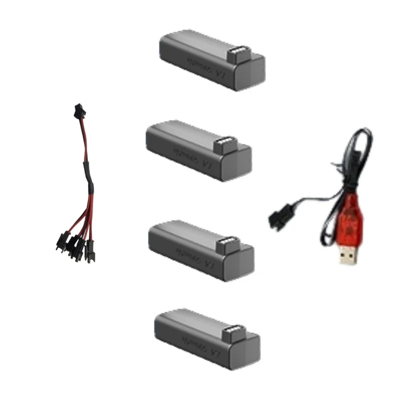 R37 RC Robot chien batterie R27 Robot chien pièces de rechange accessoires 7.4V 500Mah batterie USB ligne 4To1 ligne pour R37 RC Robot chien