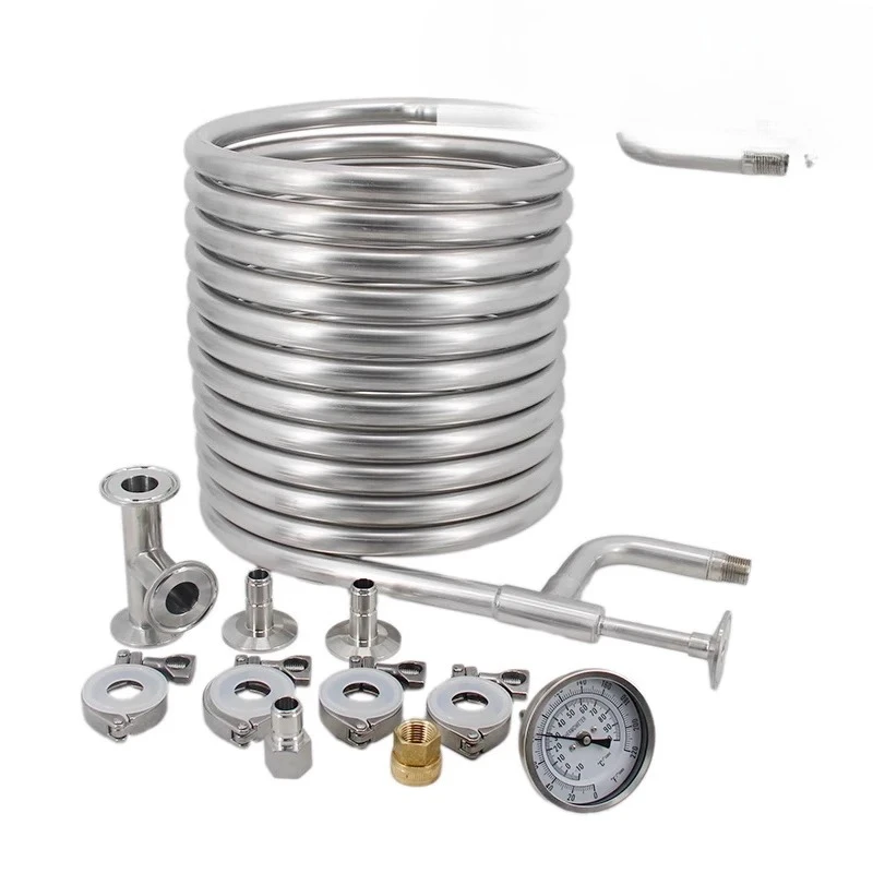 Suitable for craft wort cooling countercurrent coil with thermometer