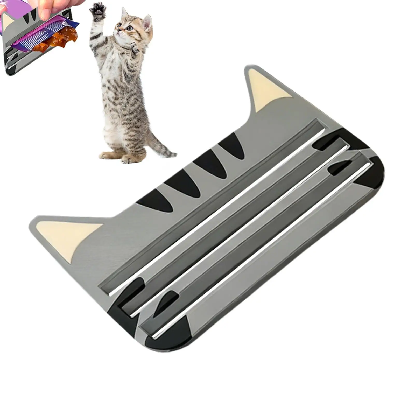 Cat Food Pouch Squeezer tools Cat Food Bag Squeezer Dispenser Cats Liquid Wet Treat Dispenser Cat Design Squeezing Tool