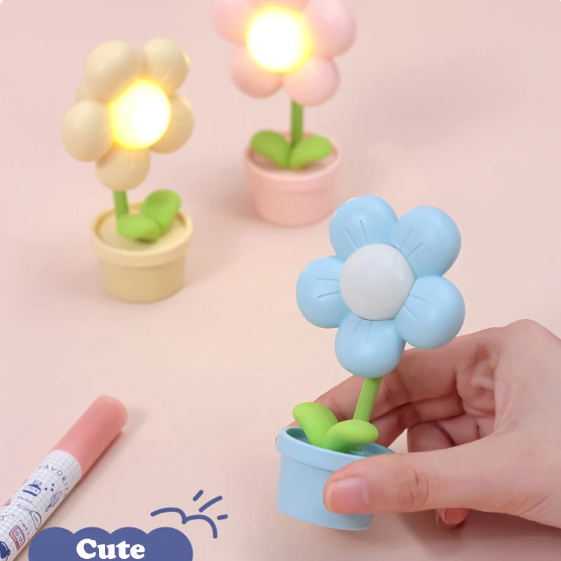 Leuke Leuke Tafellamp Creatieve Mini LED Bloem Nachtlampje Desktop Ornament Slaapkamer Sfeerverlichting Kinderen Speelgoed Kinderen Verjaardagscadeau