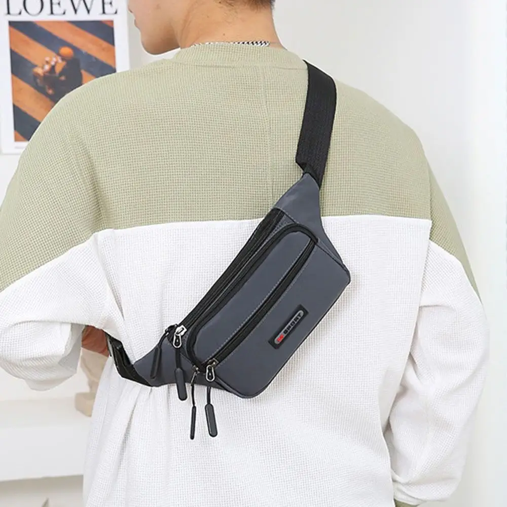 Fashion Nylon Men Waist Bag Waterproof Large Capacity Crossbody Bag Multi-storey Wear resistant Chest Bag Daily