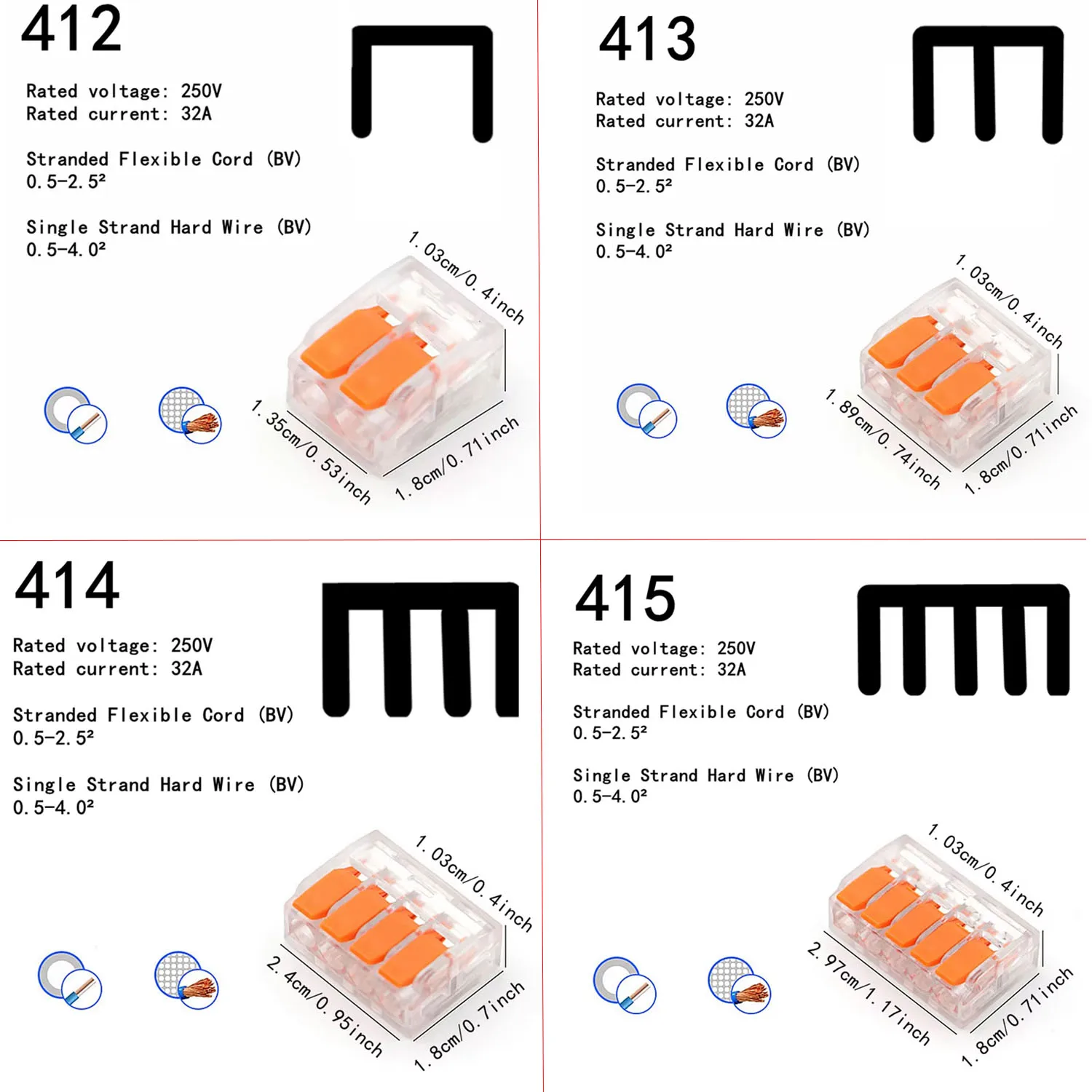 10/20/30/50Pcs Multi Port Orange Universal Quick PlugIn Terminals Connectors Wire Connector Terminals image 2