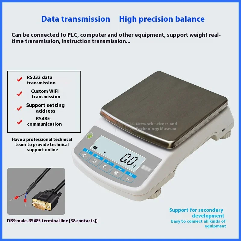 Electronic balance with 485 interface RS232 electronic weighing address PLC communication scale 0.01g serial port high precision