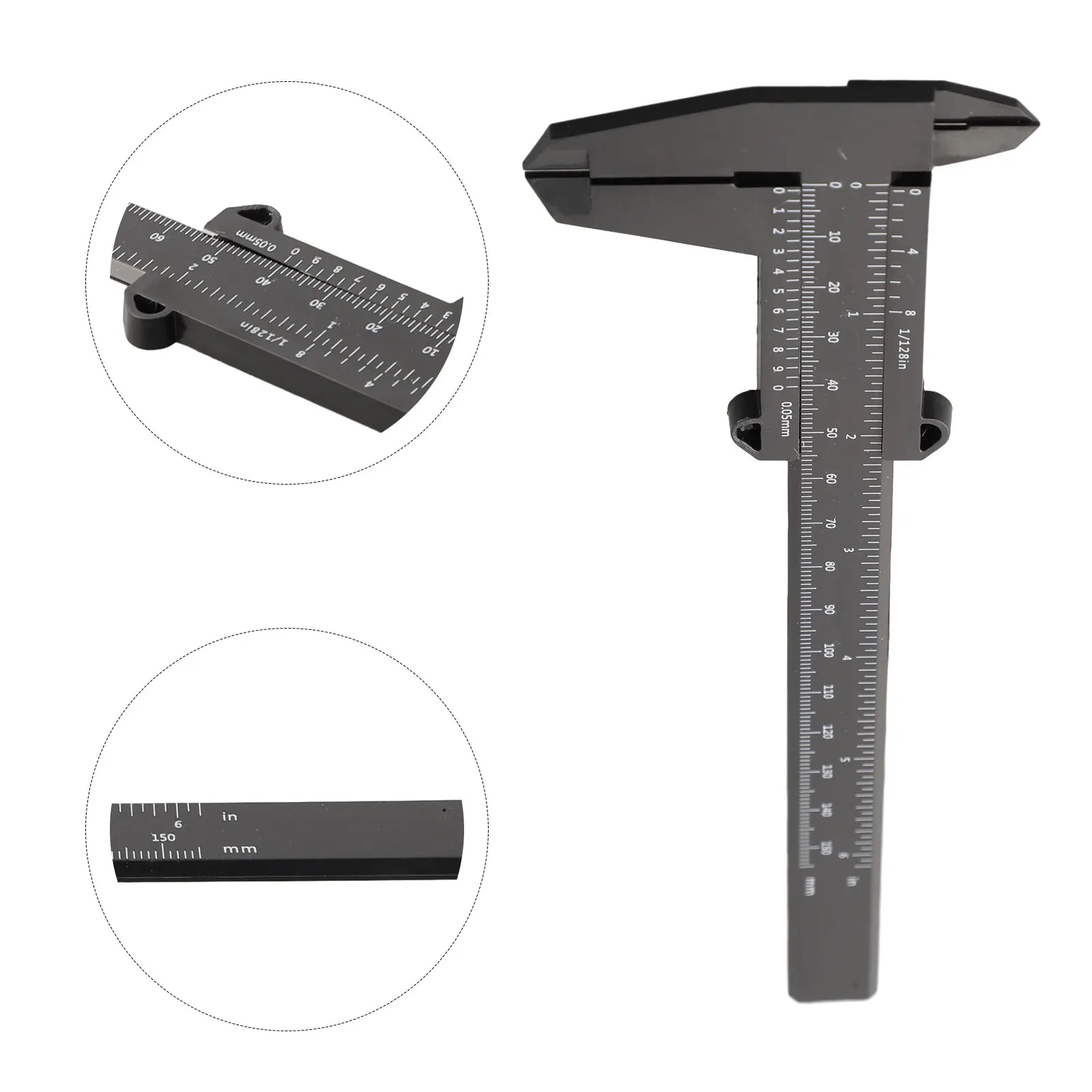 0-150mm Vernier Calipers Accuracy 1mm Double Rule Scale Plastic Depth Height Measure Tool Precision Instrument Hand Tools