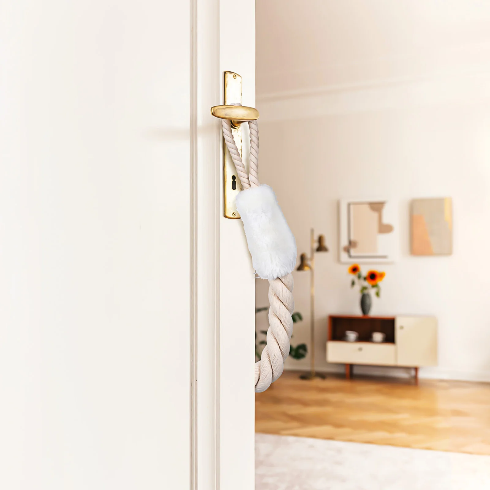 مزلاج حزام الباب السلامة متعددة الوظائف إصبع قرصة الحرس الباب سدادة حبل سلام حامي للقطط الكلاب الحيوانات الأليفة القطن البوليستر