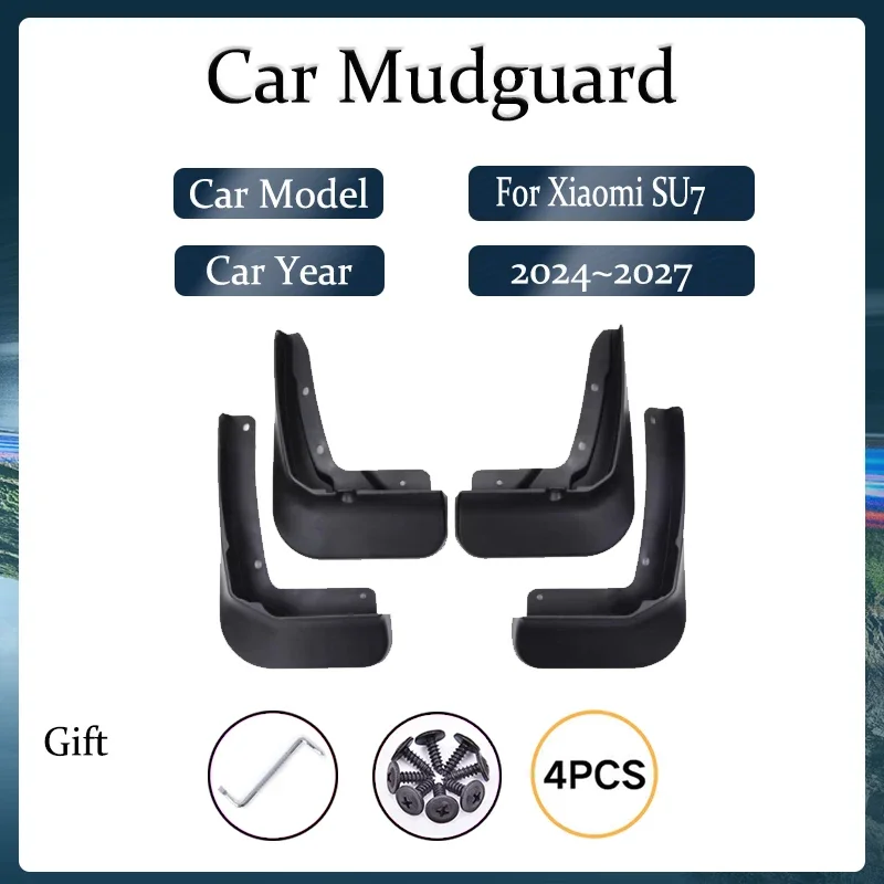 Car Mudguard For Xiaomi SU7 MS11 2024 2025 2026 2027 Antifreeze Fenders Splash Guards Painted Mudflaps Stylings Auto Accessories