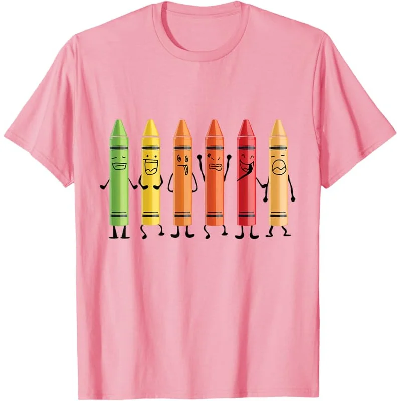 

2024 Funny Teacher Mood Color Crayons T-Shirt