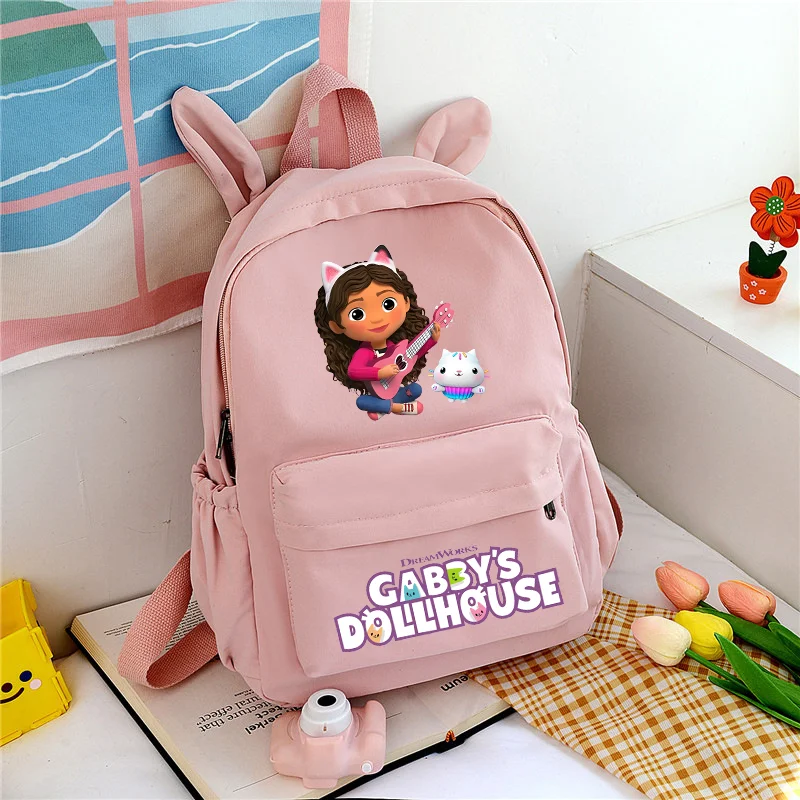 Gabby Dollhouse Backpack for Children Kids Kawaii School Backpack Children Rucksack Girls Cartoon School Bags Birthday Gift Toy