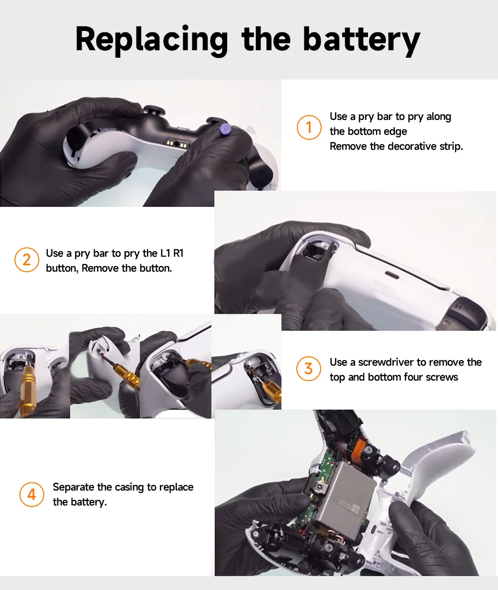 Sony PS5 Playstation 5 LIP1708 DualSense 게임 컨트롤러용 PALO 고용량 4000mAh 충전식 배터리