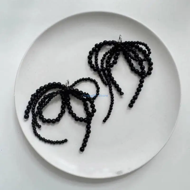 P8DB หวาน Bowknot รองเท้าหัวเข็มขัดมุกคลิปรองเท้า DIYs