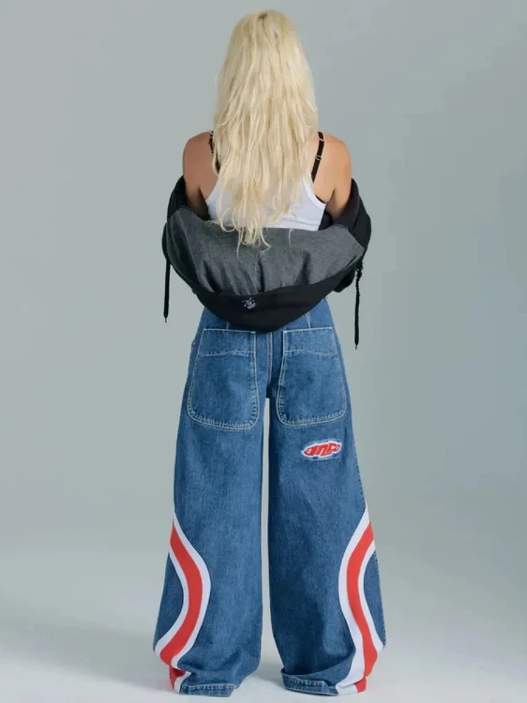 HOUZHOU Y2k Baggy Jeans Woman Oversize Wide Leg Denim Pants Harajuku Streetwear Korean Style Trousers Hip Hop American Vintage