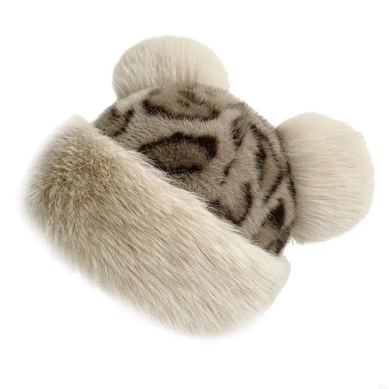 サイクリングやランニングスポーツ用の毛皮のようなクマのビーニー、厚いクマの帽子、厚い裏地 Y08E