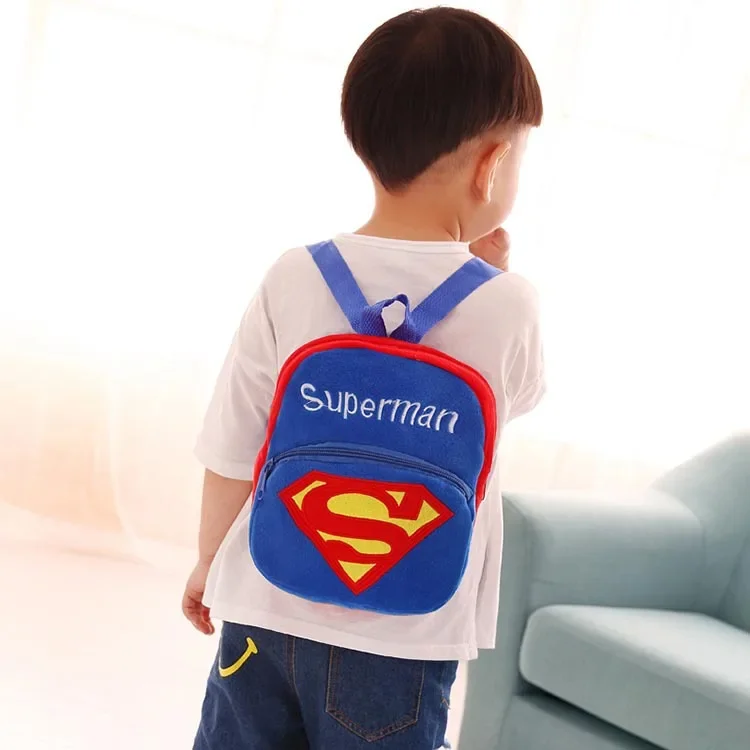 DC Justice League Anime Figure Batman Superman Kindergarten Children\'s School Bag Backpack Plush Kawaii Birthday Gifts