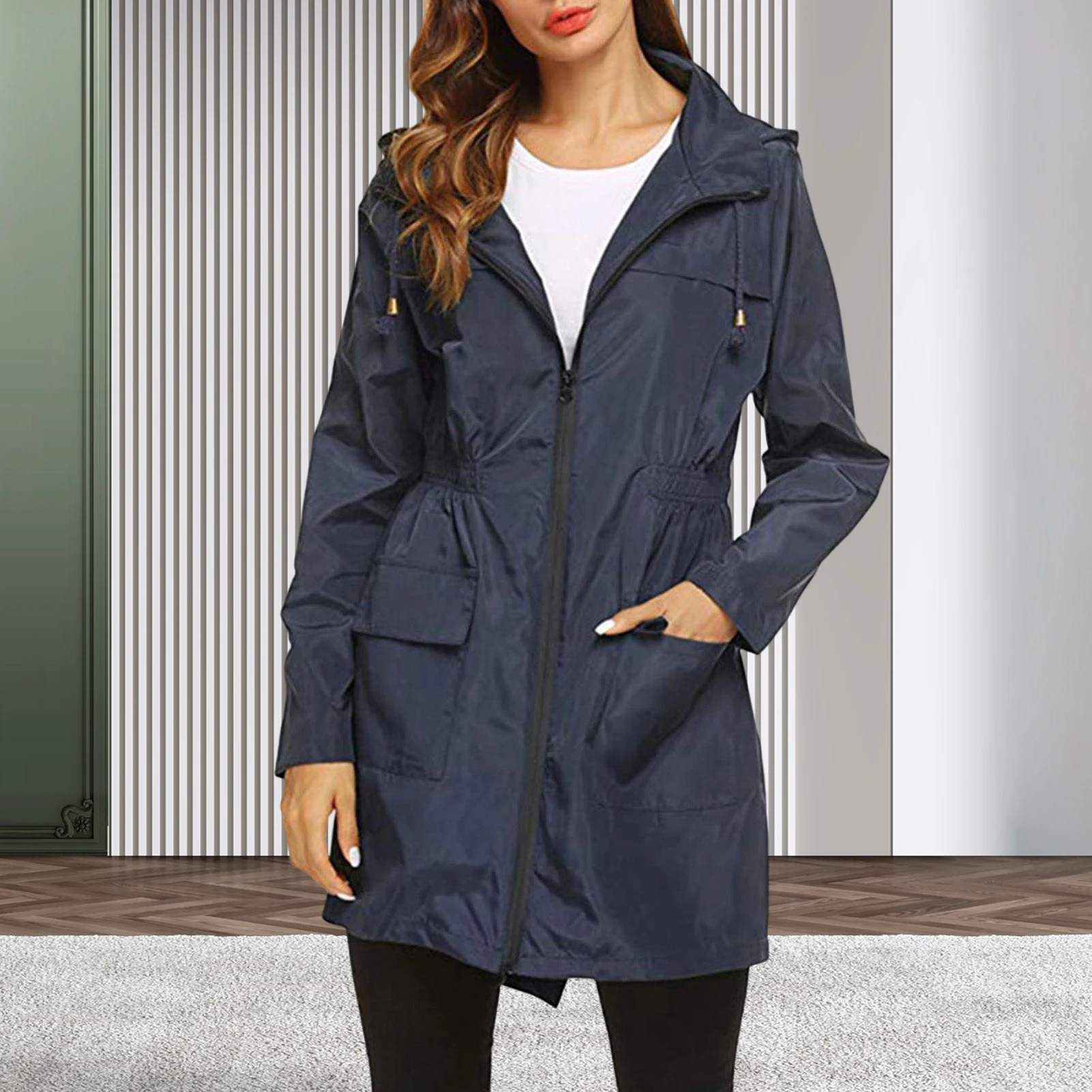 Women Zipper Hooded Raincoat Foldable and Easy to Carry for Adults Teenagers Women Men