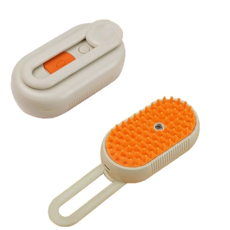 Brosse électrique 3 en 1 pour chat, brosse de nettoyage pour animaux de compagnie, peigne à pulvérisation de vapeur, Massage, épilation, peigne de toilettage pour chiens et chiots, fournitures pour