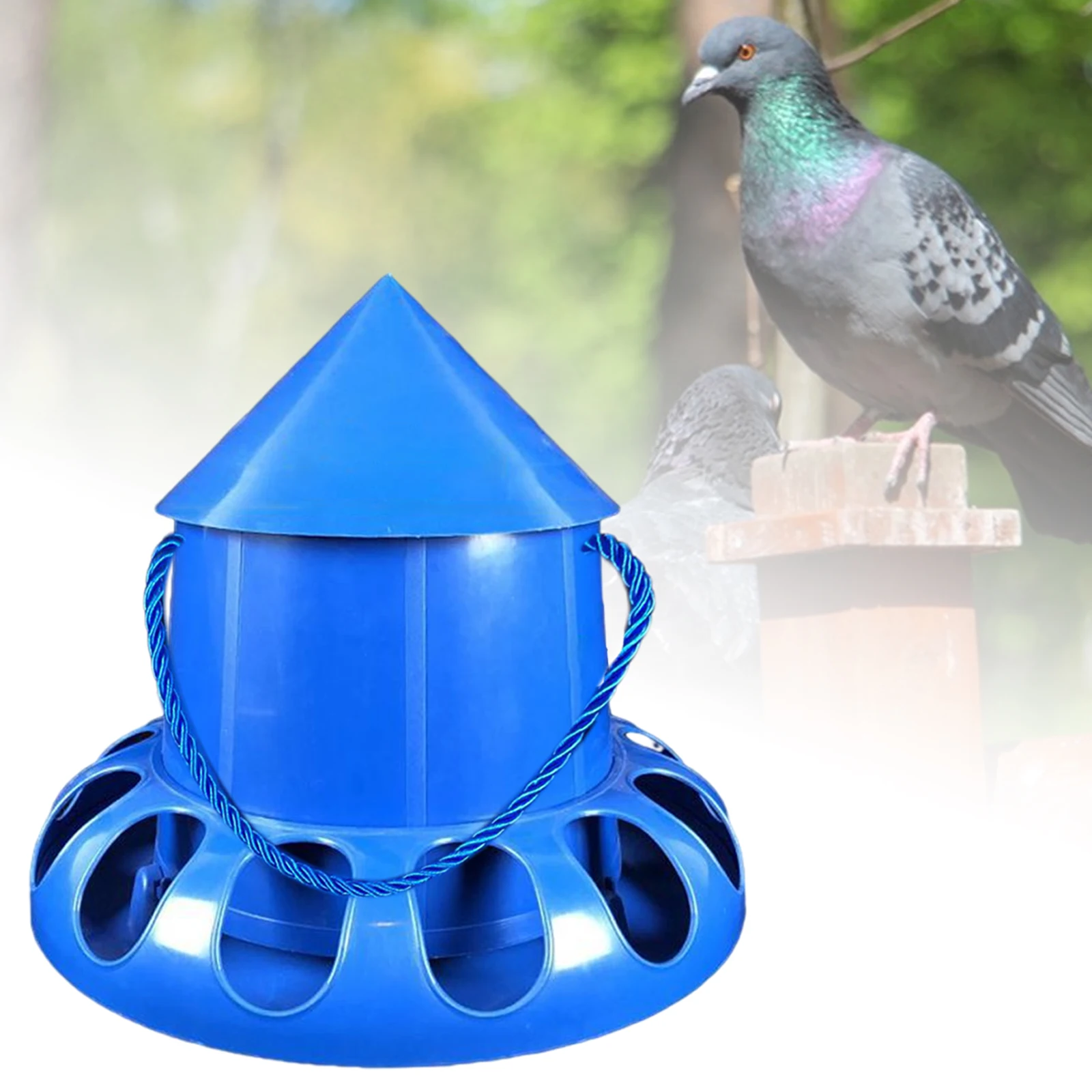 13 Holes Bird Feeder Large Capacity Pigeon Chicken Food Bowl Cup Dispenser Container for Farm Backyard Poultry Feeding Supplies