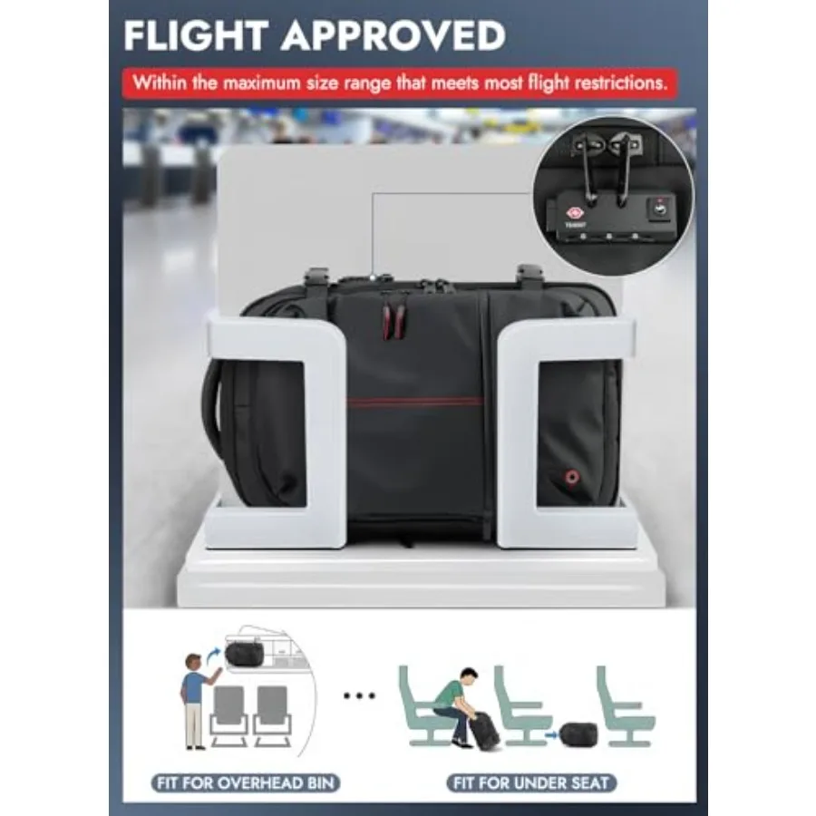 حقيبة ظهر مفرغة للسفر مع مضخة TSA حقيبة ظهر مختومة مفرغة صديقة للبيئة مقاس 21 بوصة × 13 بوصة × 6 بوصة حقيبة ضغط لعروة السفر في الطيران