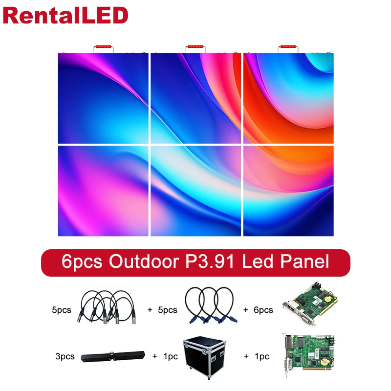 Outdoor Rental LED Display Screen P2.9 3.91 Thin Seamless Connection Turnkey LED Video Wall Stage Church Background LED Pantalla