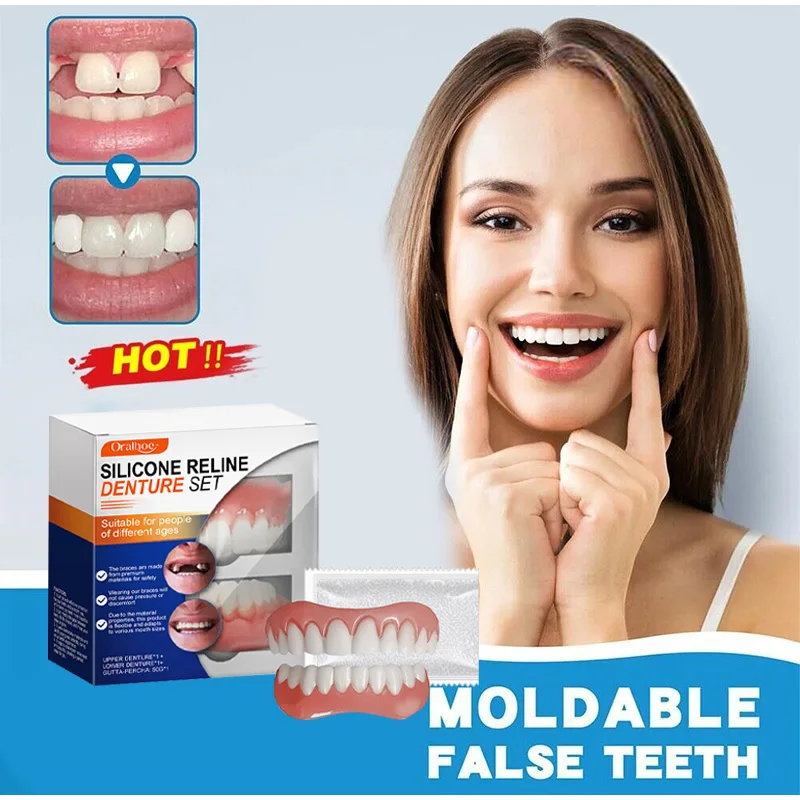 

New Silicone Reline Denture Set High Quality Adjustable Comfortable Material Brand Whiten Teeth Beauty Care Denture Adhesive Kit