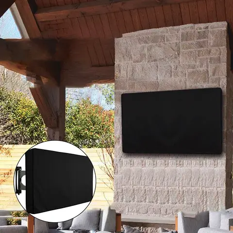 1pc Outdoor TV Cover 22-75Inc 210D Oxford Weatherproof Waterproof TV Screen For Outside TV Enclosure Moving TV Display Protector