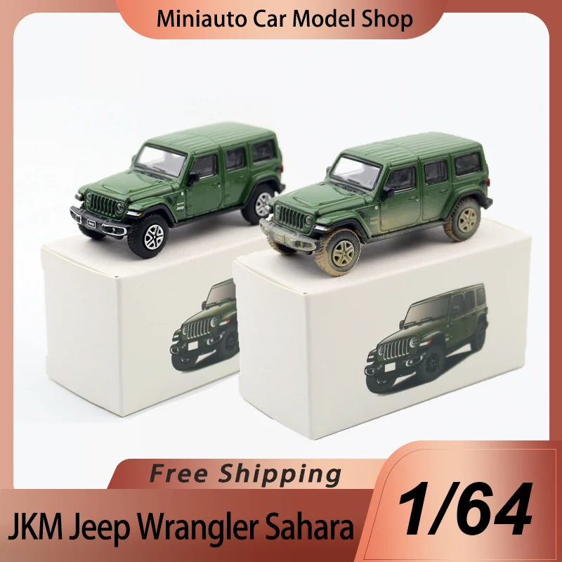 

New In Stock Jkm 1:64 Jeep Wrangler Sahara Alloy Miniature Diecast Model Jeep Suv Sahara 2019 Green Car Model Toys Kids Gift