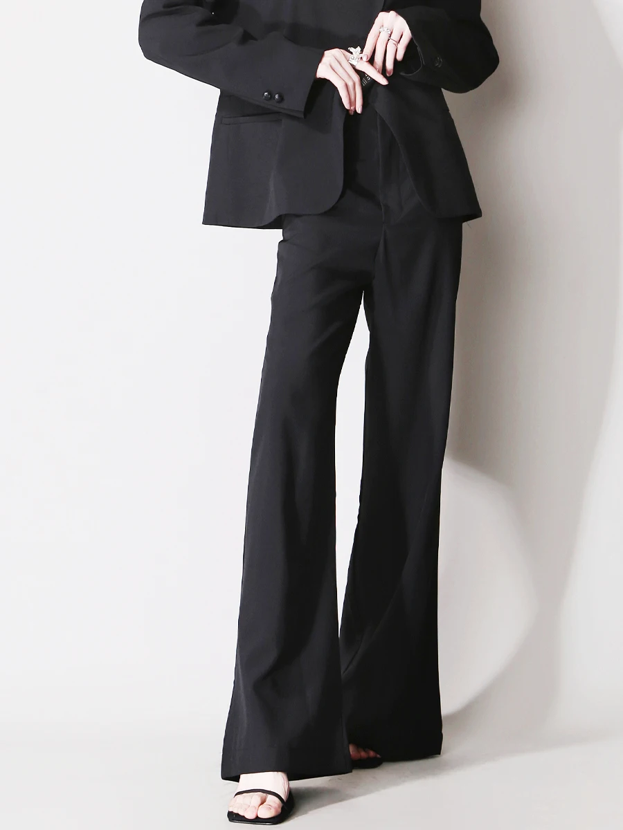 

Брюки-костюм с высокой талией, прямые, свободного кроя, с эффектом утяжки, широкие, прикрывающие бедра, длинные, для женщин