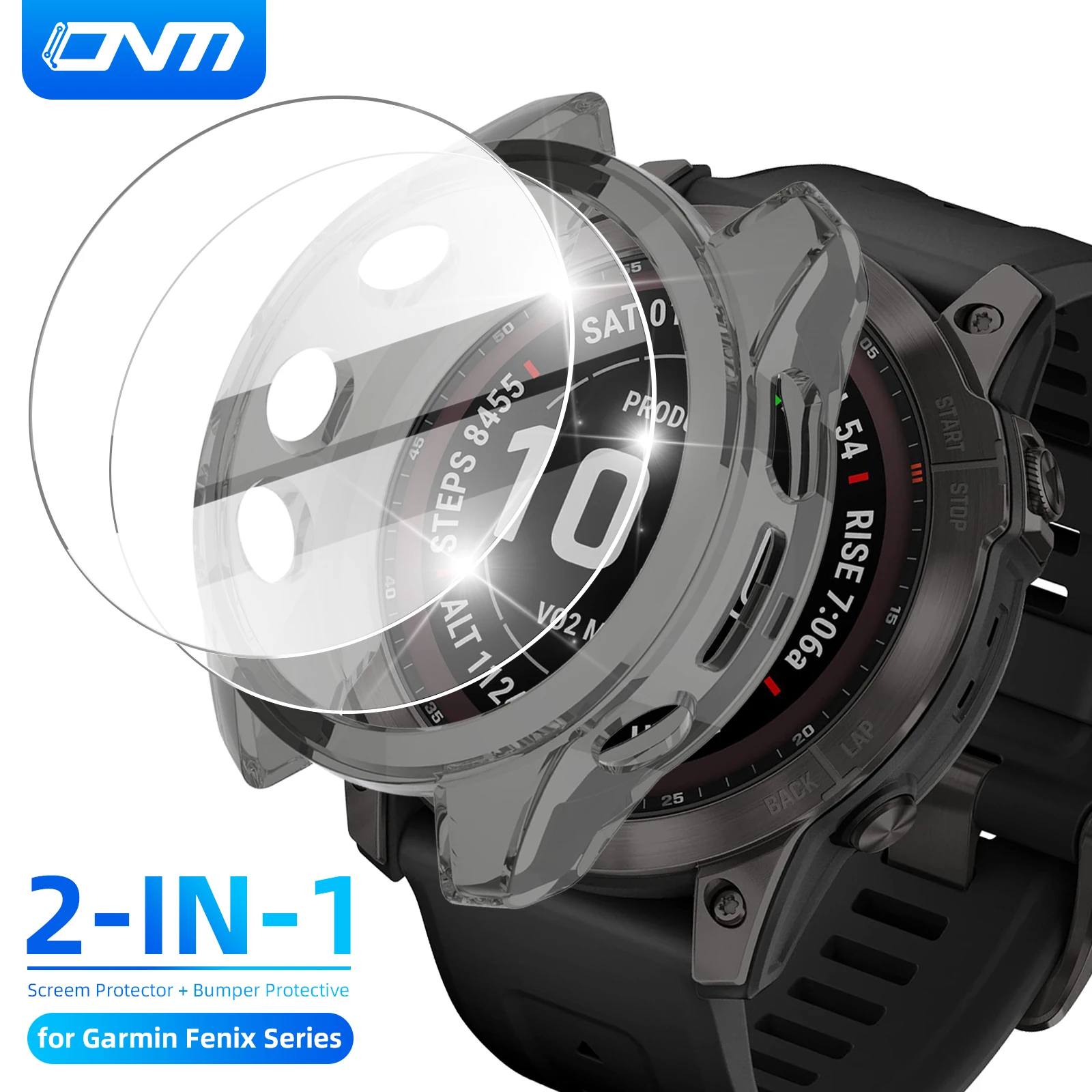 Glass+Case for Garmin Fenix 8 7X 6X Pro 7 6 7S 6S 5 5S Solar AMOLED Screen Protector Tempered Glass&Protective Case Accessories