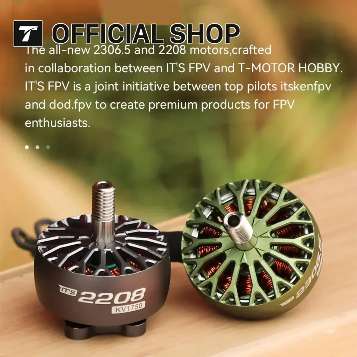 T-MOTOR T-Hobby ITS 2306.5 / ITS 2208 Brushless Motor KV1750 6S Freestyle FPV Motor Smooth Freestyle Drone DIY Parts