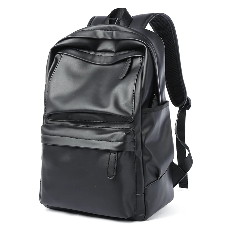 Mochila de couro impermeável para homens, mochila escolar, grande capacidade, mochila portátil de 15,6 ", apto para caminhadas, ao ar livre, esporte, viagens