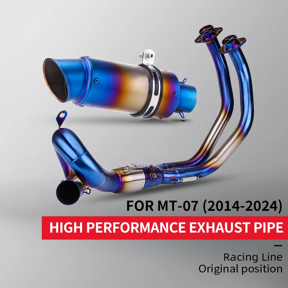 

Высококачественная модифицированная выхлопная система для мотоциклов из нержавеющей стали, соединительная труба для MT-07 FZ-07 2014 - 2025 гг.