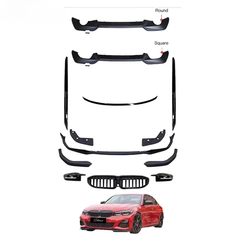 مصنع الجملة طقم هيكل السيارة ل 3 سلسلة G20 2020-2022 MP طقم الجسم الجبهة الشفاه غطاء مرآة الذيل الناشر الجانب تنورة