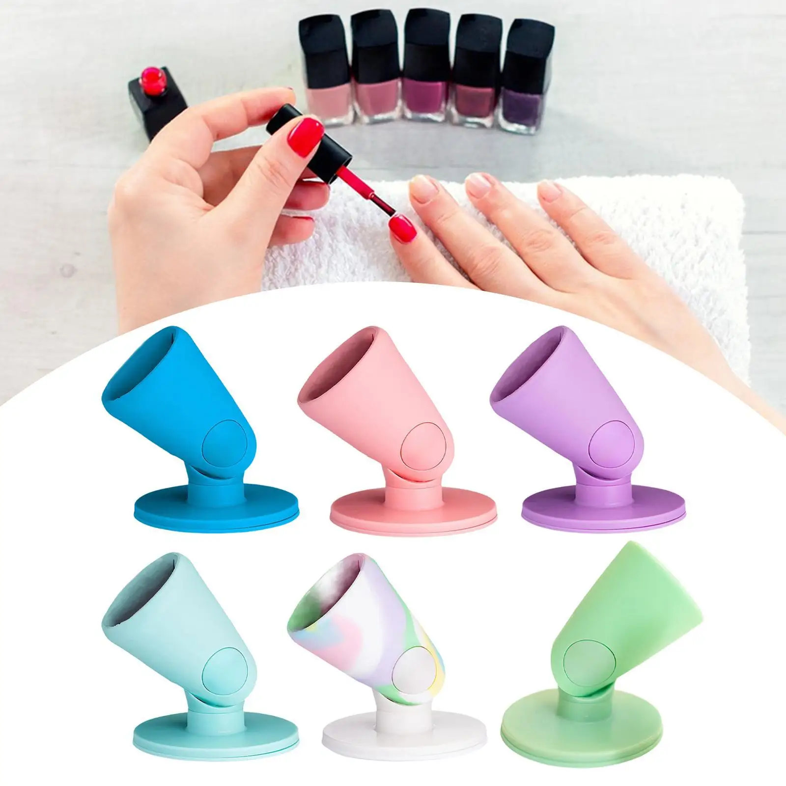 Silicone Nail Polish Holder Anti-spill Bottle Stand DIY Salon Manicure Nail Organizer Display Stand Nail Art Tools Accessories