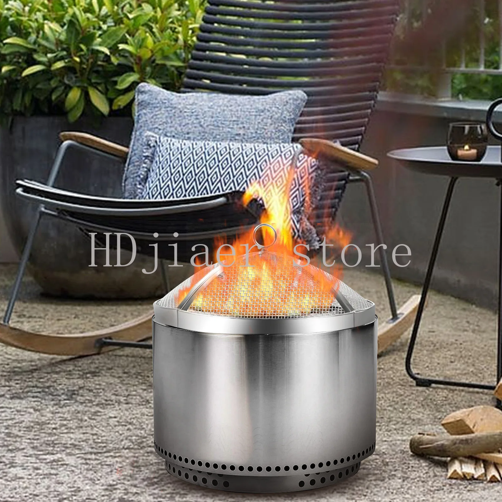 New Solo Stainless Steel Fire Pot Cover, Fire Pit Spark Cover, Outdoor Suitable for Backyard/Beach/Camping